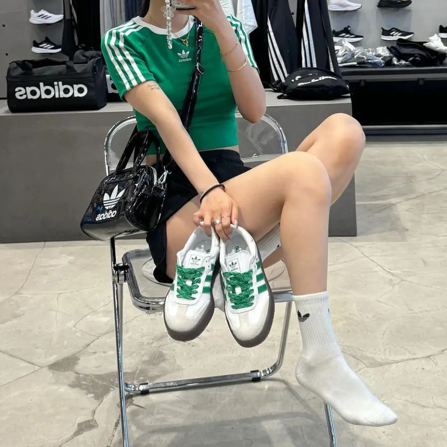 Giày Adidas Samba ‘White Green Gum’ IE9105 - Ảnh 3