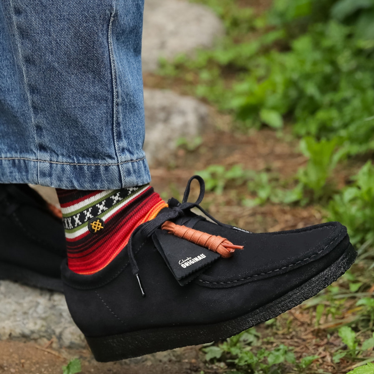 Giày Clarks Originals Men's 'Black Suede Wallabee' 26155519 - Ảnh 8