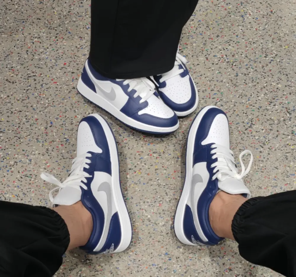 Giày Nike Air Jordan 1 Low ‘Midnight Navy Wolf Grey’ 553560-141 - Ảnh 6
