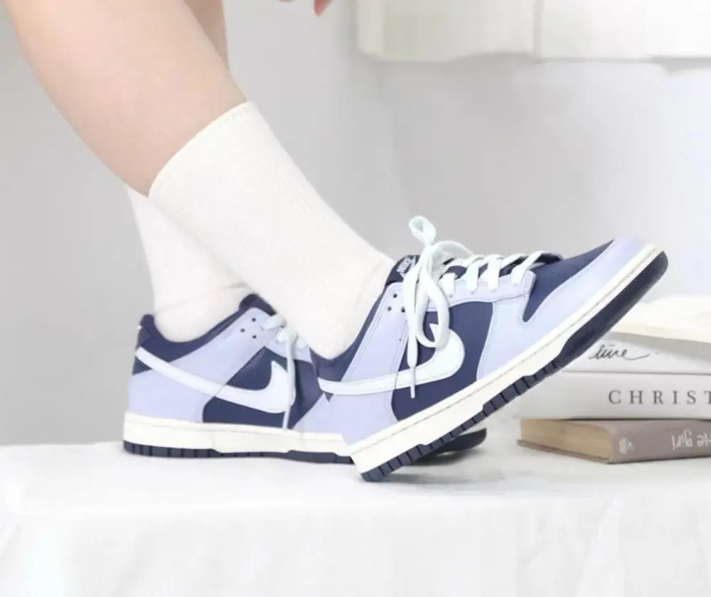 Giày Nike Dunk Low GS ‘Grey Midnight Navy’ FB9109-002 - Ảnh 3