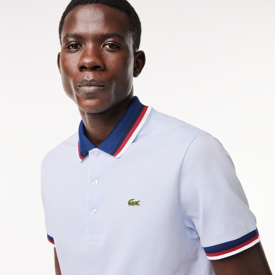 Áo Lacoste Contrast Collar Polo 'White' 462152795005 - Ảnh 4