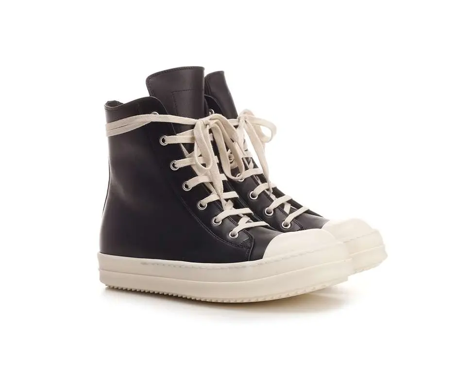 Giày Rick Owens Leather Ramones Sneakers RU21S6890 - Ảnh 8