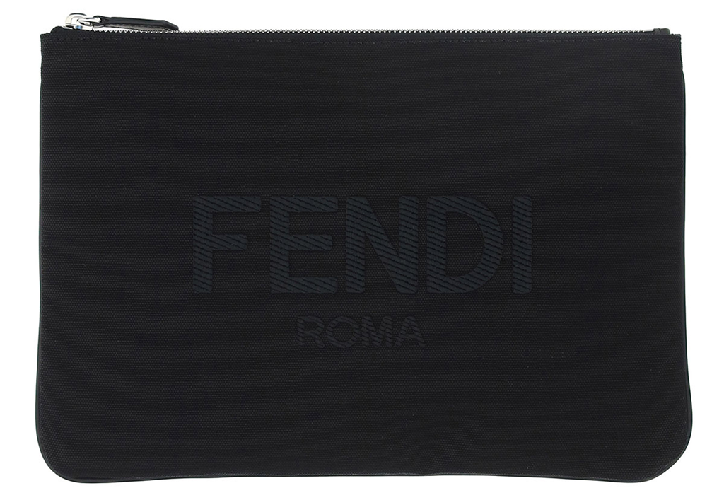 Túi Fendi Logo Print Canvas Pouch 'Black' 7N0111AFBDF0GXN