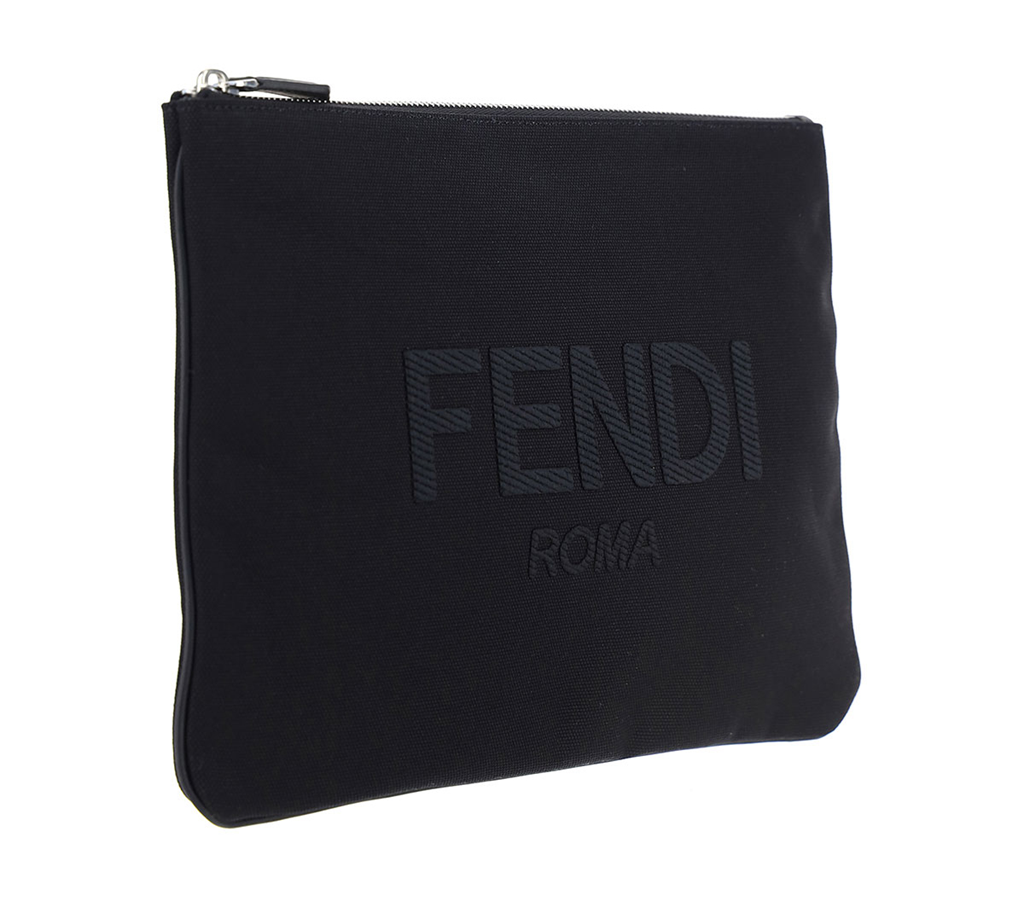 Túi Fendi Logo Print Canvas Pouch 'Black' 7N0111AFBDF0GXN - Ảnh 2