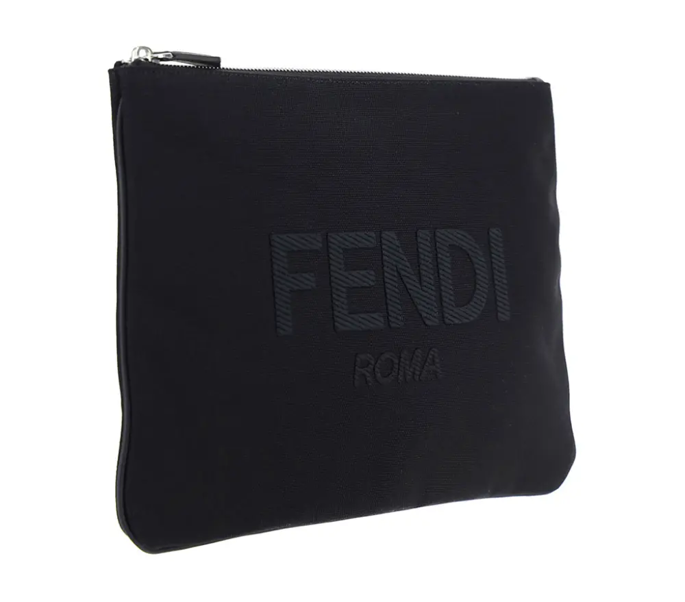 Alternative view of Túi Fendi Logo Print Canvas Pouch 'Black' 7N0111AFBDF0GXN