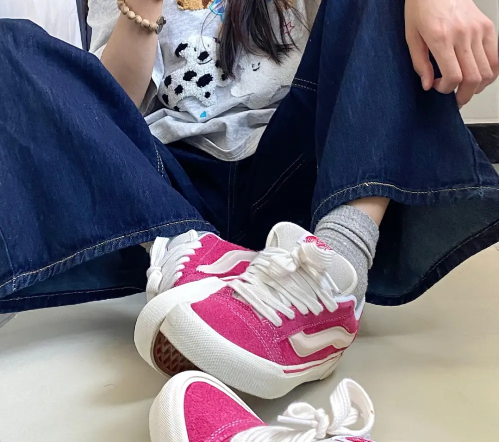 Giày Vans Knu Skool Retro ‘Pink True White’ VN0009QCBJ1 - Ảnh 5