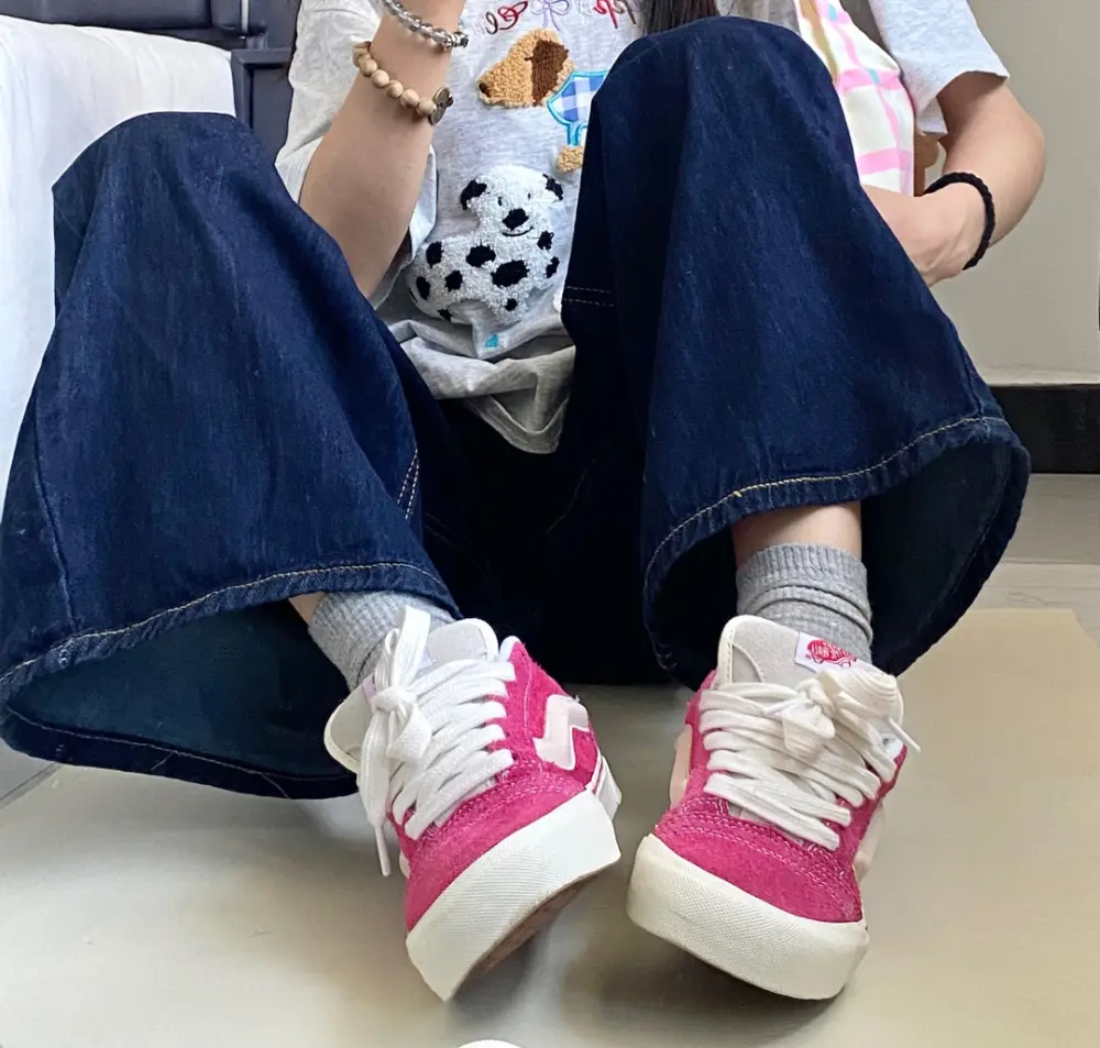 Giày Vans Knu Skool Retro ‘Pink True White’ VN0009QCBJ1 - Ảnh 4