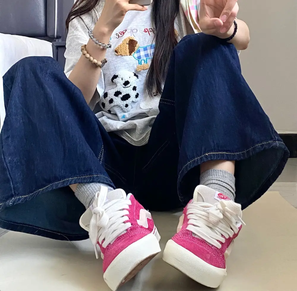 Giày Vans Knu Skool Retro ‘Pink True White’ VN0009QCBJ1 - Ảnh 3