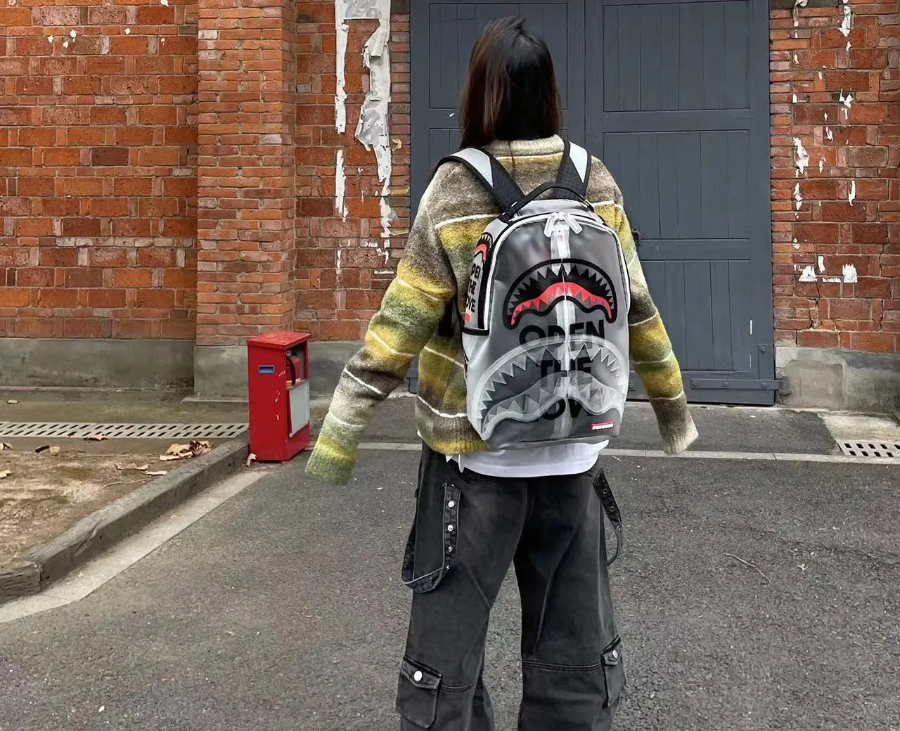 Balo Sprayground Shark Spoof Backpack 'White' W1015703 - Ảnh 3