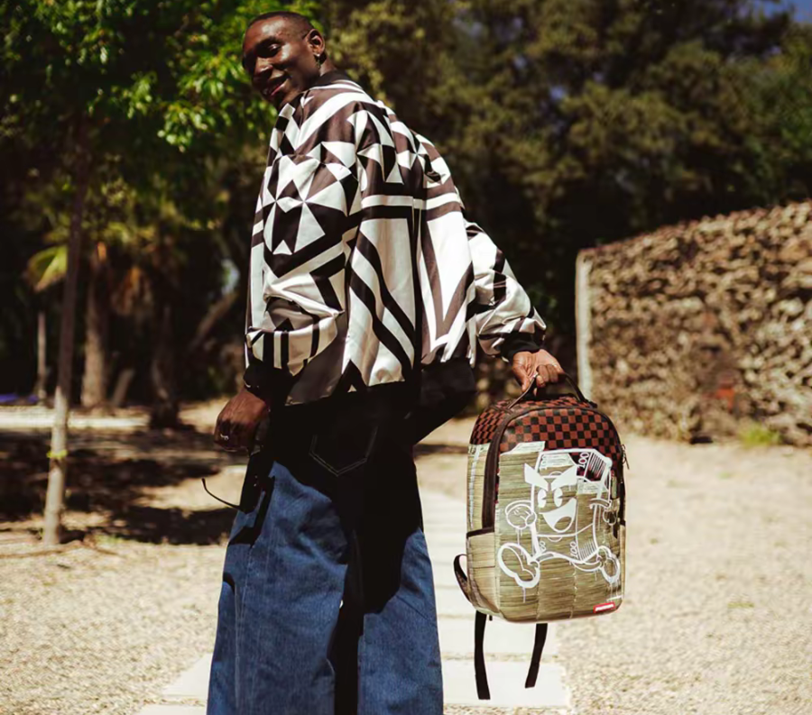 Balo Sprayground Checkerboard Cartoon US Dollars W0845811 - Ảnh 4