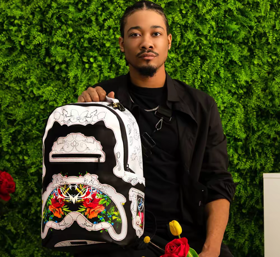 Balo Sprayground Floral Graffiti Shark 'White' W0915710 - Ảnh 2