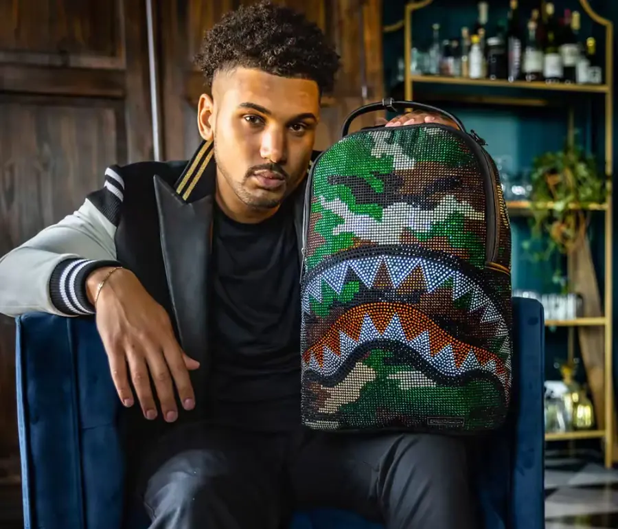 Alternative view of Balo Sprayground Shark Full Diamond 'Green' W0915708