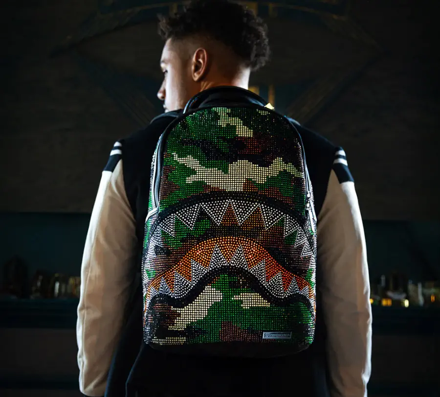Balo Sprayground Shark Full Diamond 'Green' W0915708 - Ảnh 3