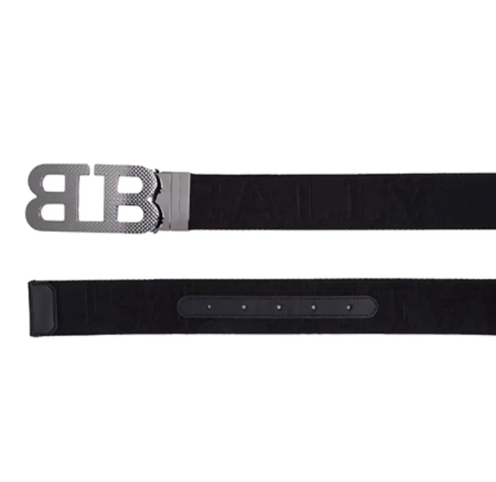 Alternative view of Thắt Lưng Bally Brand Letter Hollow Smooth 'Black' 6239332