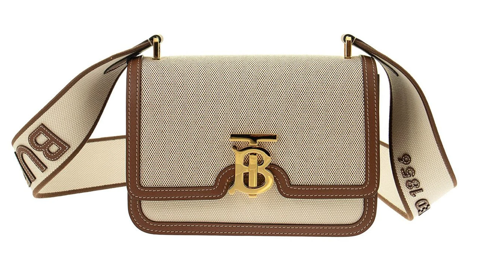 Túi Burberry Small Cotton Canvas and Leather TB Bag ‘Soft Fawn Ecru’ 80424191