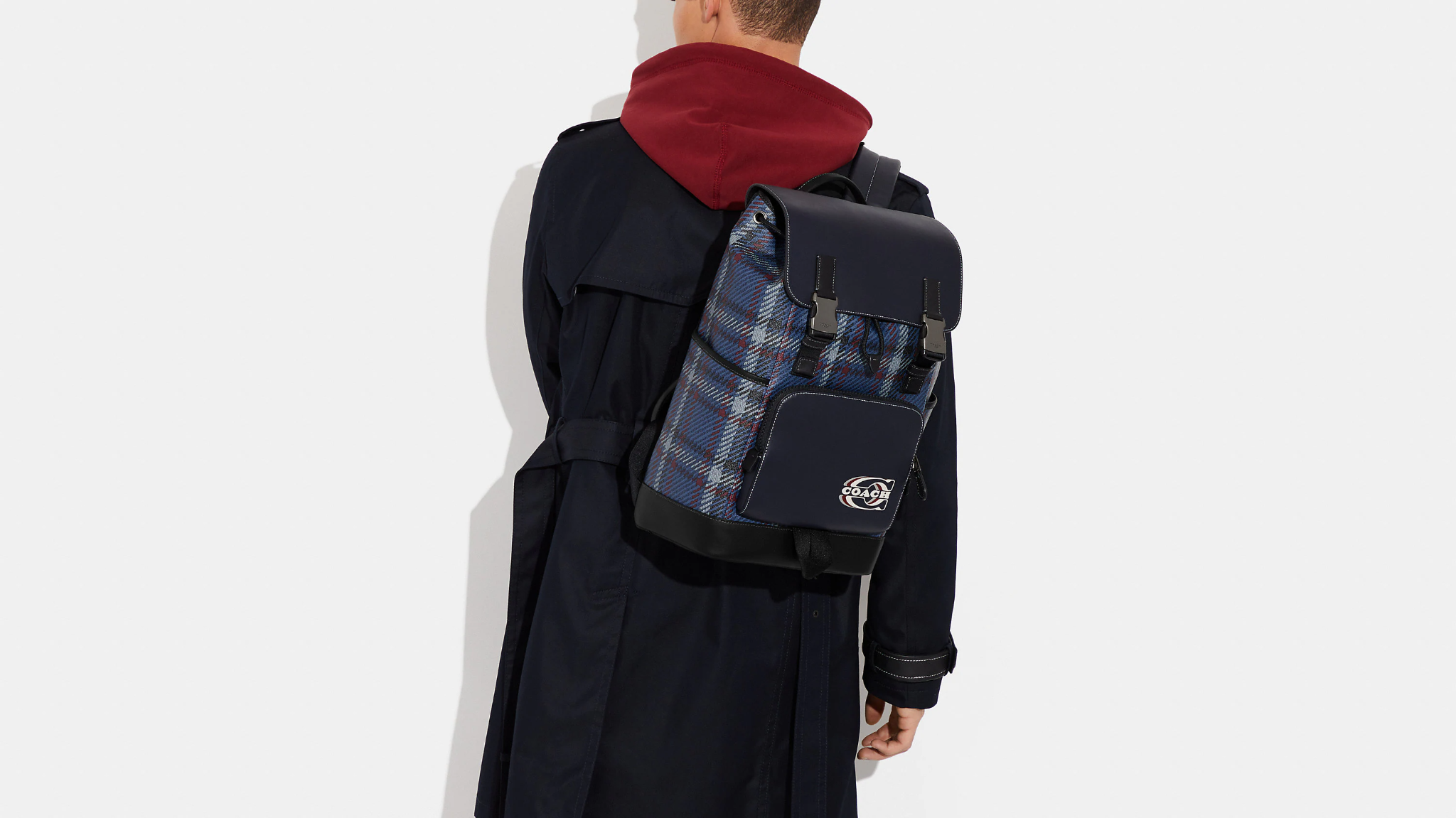 Balo Coach Track Plaid Stamp ‘Midnight Navy’ CH102-QBNI9 - Ảnh 3