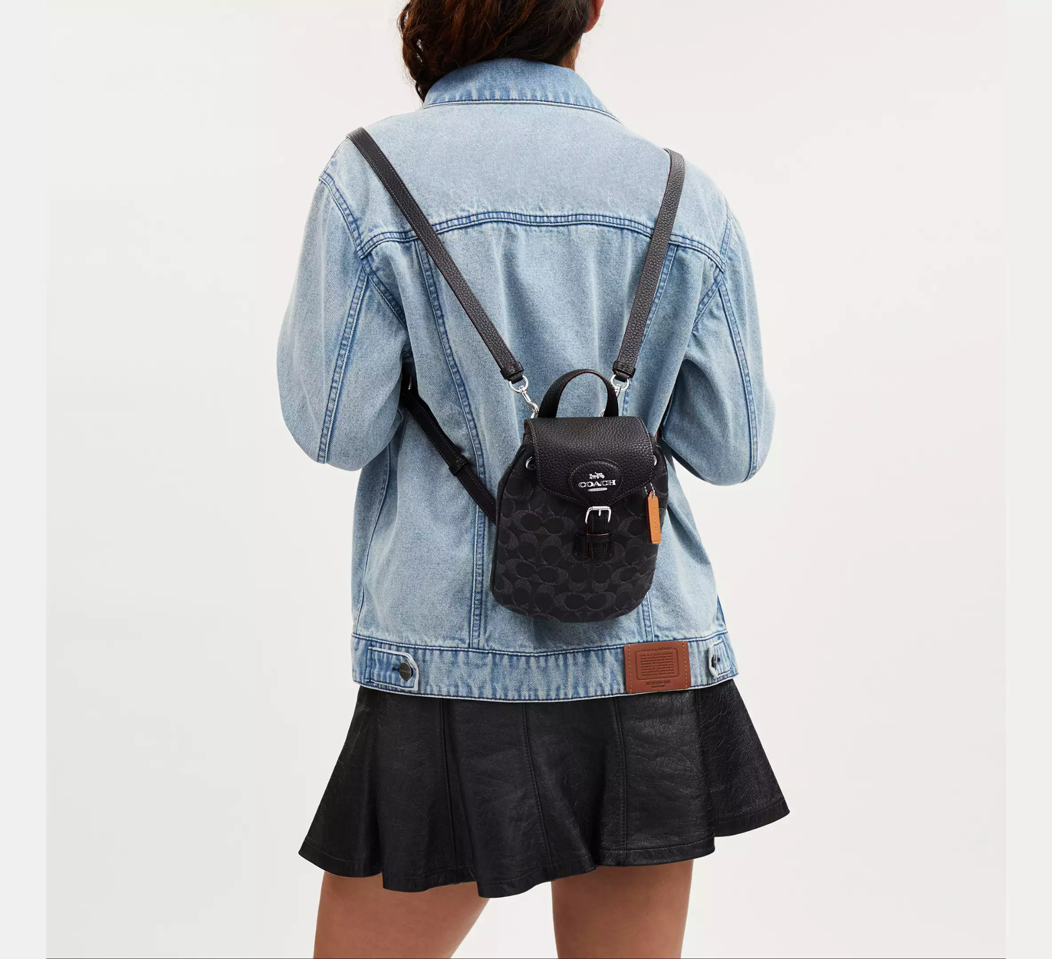 Balo Coach Amelia Convertible Denim 'Black' CP106-SVBK - Ảnh 4