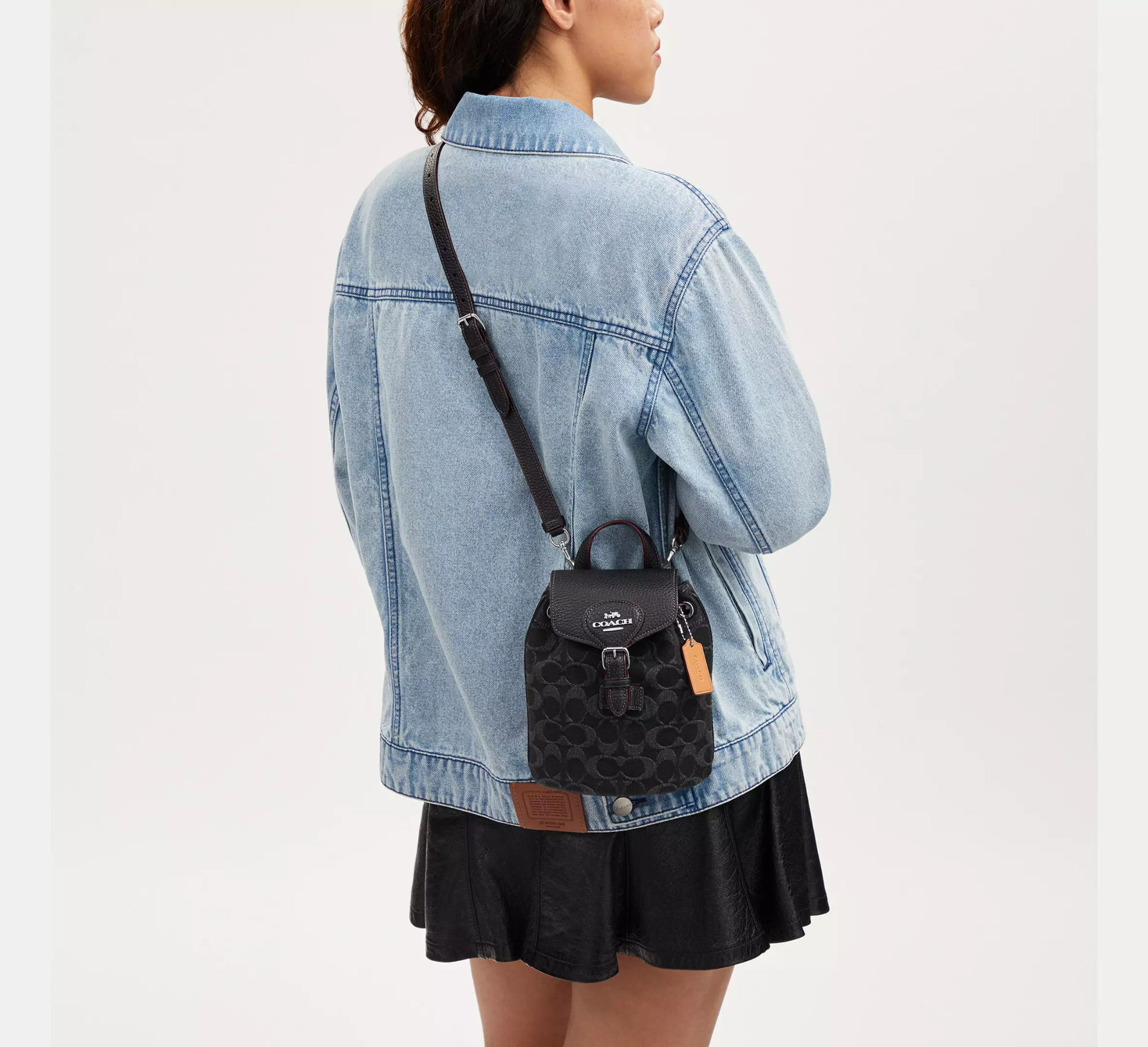 Balo Coach Amelia Convertible Denim 'Black' CP106-SVBK - Ảnh 3