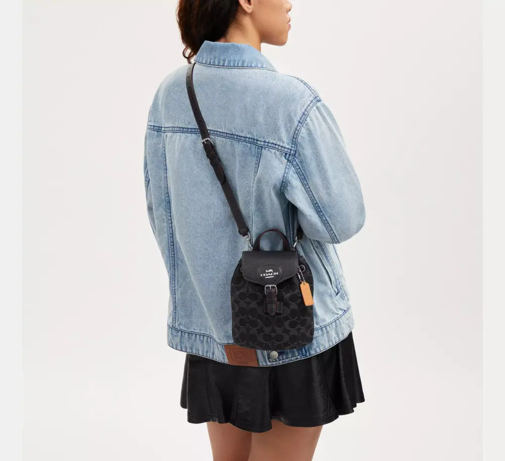 Balo Coach Amelia Convertible Denim 'Black' CP106-SVBK - Ảnh 3