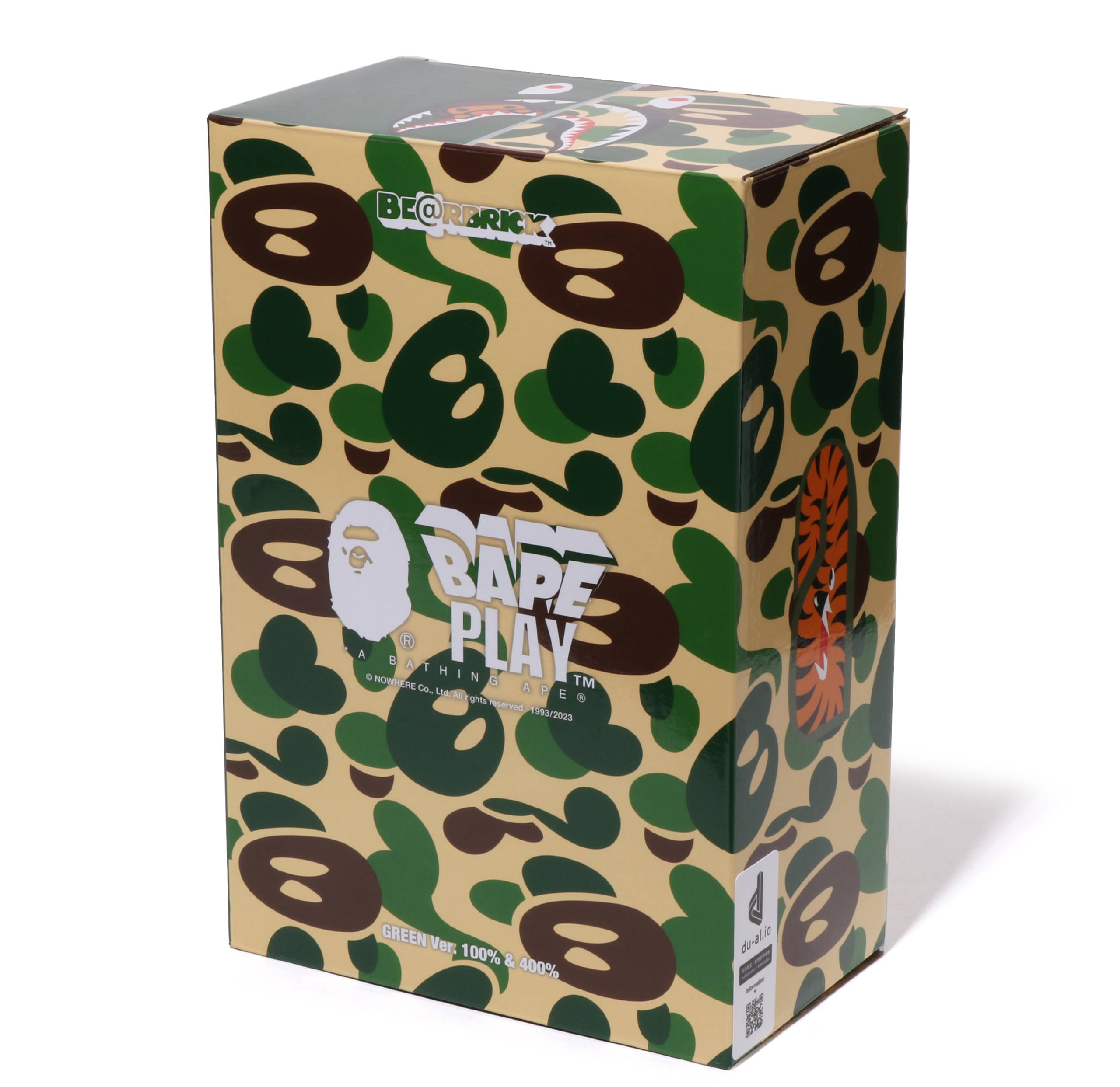 Mô Hình Bearbrick x BAPE Baby Milo(R) Camo Shark 'Green' - Ảnh 2