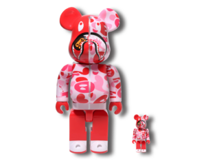 Mô Hình Bearbrick x BAPE Baby Milo(R) Camo Shark 'Pink'