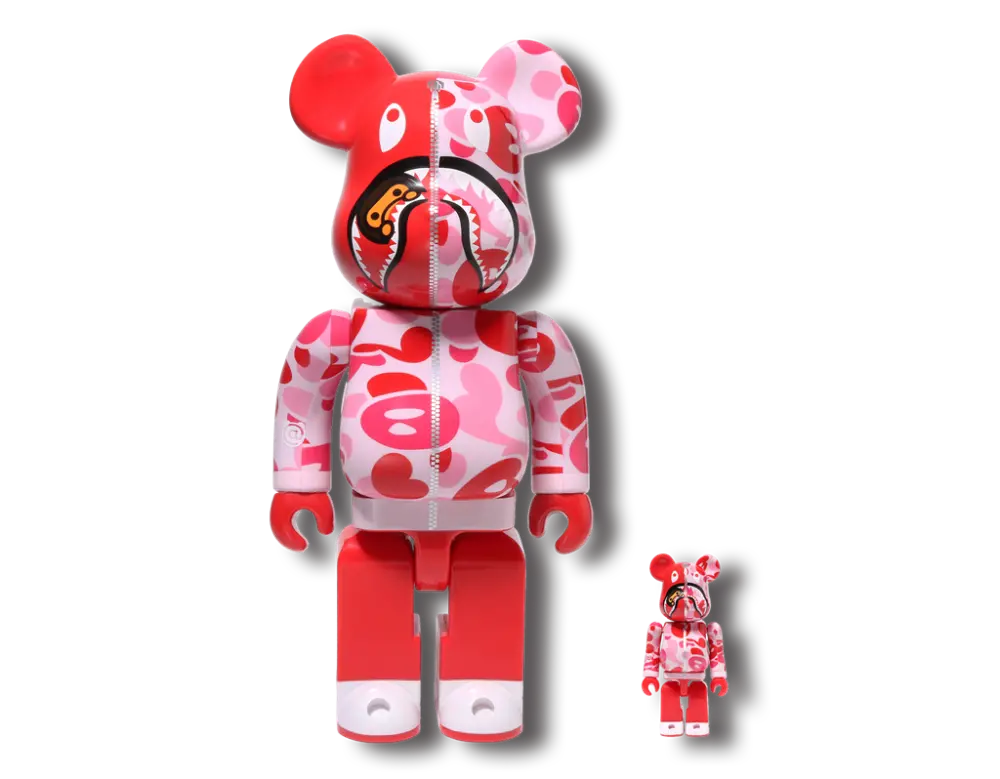Mô Hình Bearbrick x BAPE Baby Milo(R) Camo Shark 'Pink'
