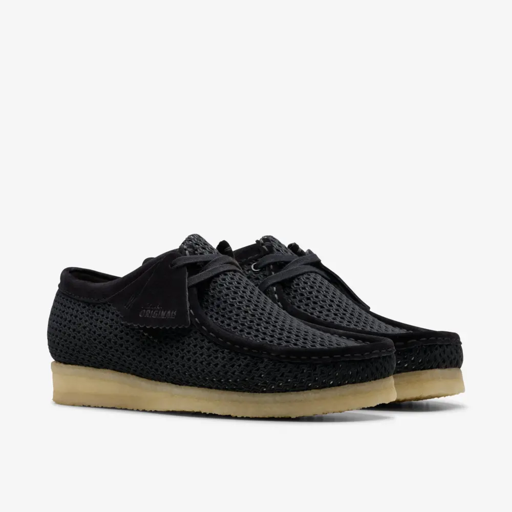 Giày Clarks Originals Men's 'Black Mesh Wallabee' 26175848 - Ảnh 3