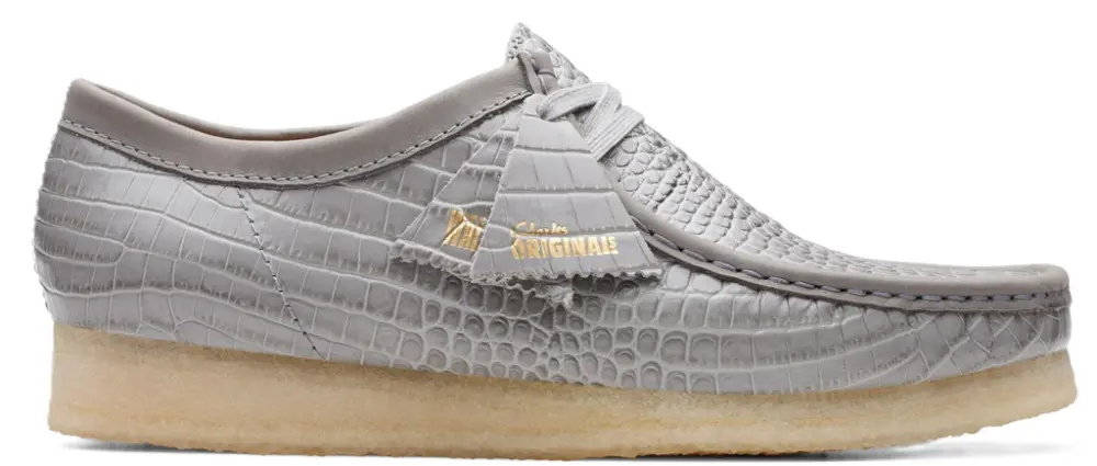 Giày Clarks Mens Wallabee 'Grey Croc' 26176573