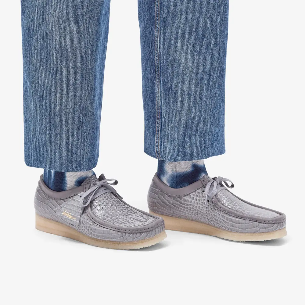 Alternative view of Giày Clarks Mens Wallabee 'Grey Croc' 26176573