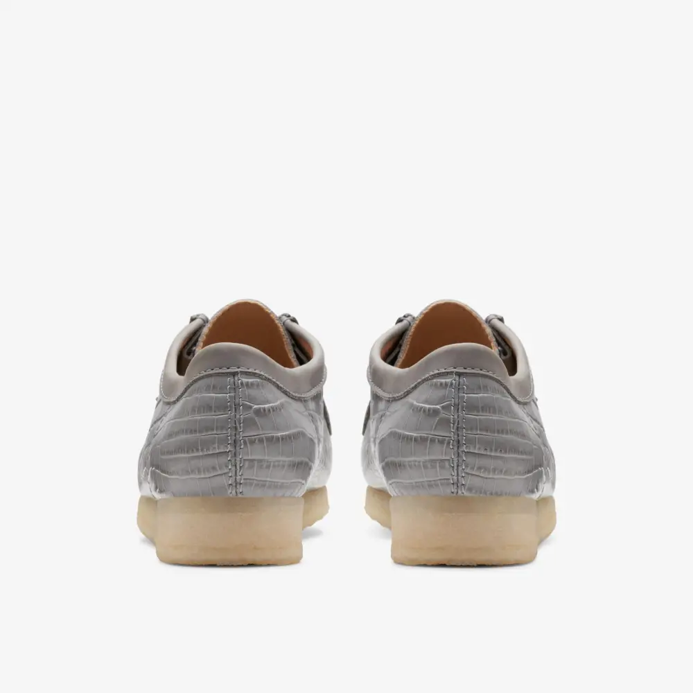 Giày Clarks Mens Wallabee 'Grey Croc' 26176573 - Ảnh 6