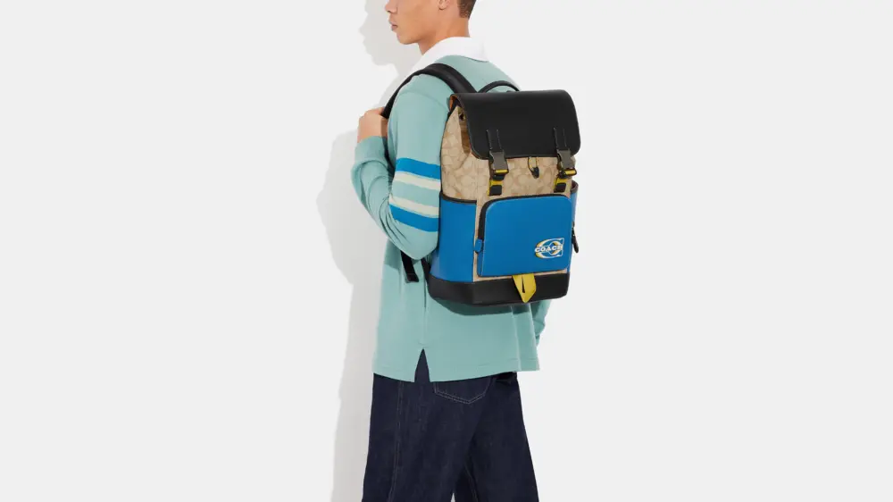 Alternative view of Balo Coach Track Colorblock Signature ‘Blue’ CH116-QBVFG