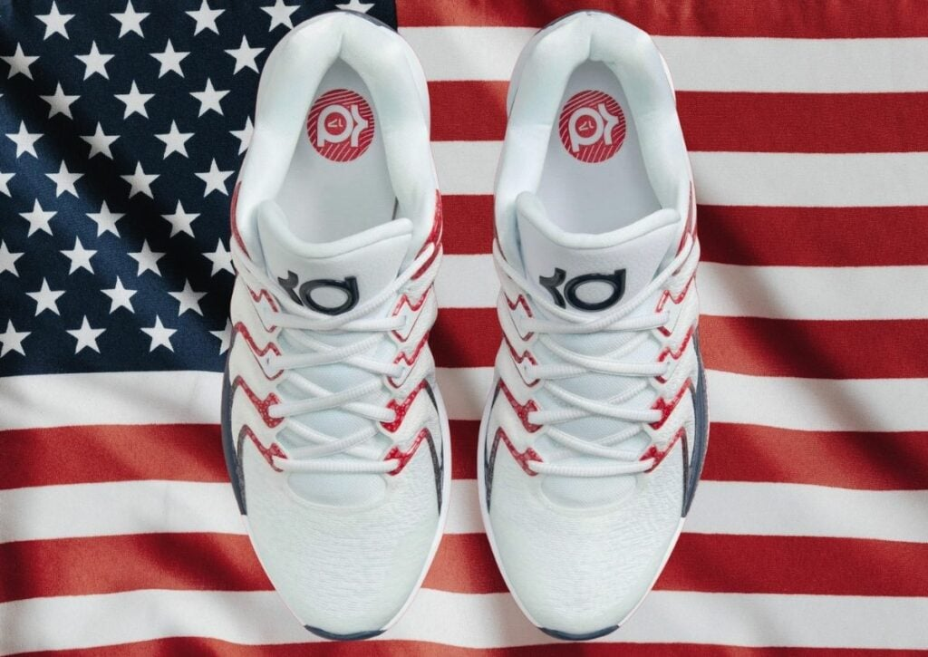 Giày Nike KD 17 USA 'White Red' FJ9487-101 - Ảnh 3