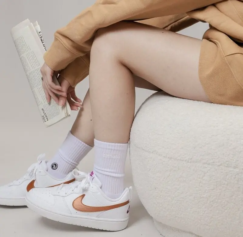 Giày Nike Court Borough Low 2 SE ‘White Metallic Copper’ DQ5979‑100 - Ảnh 3