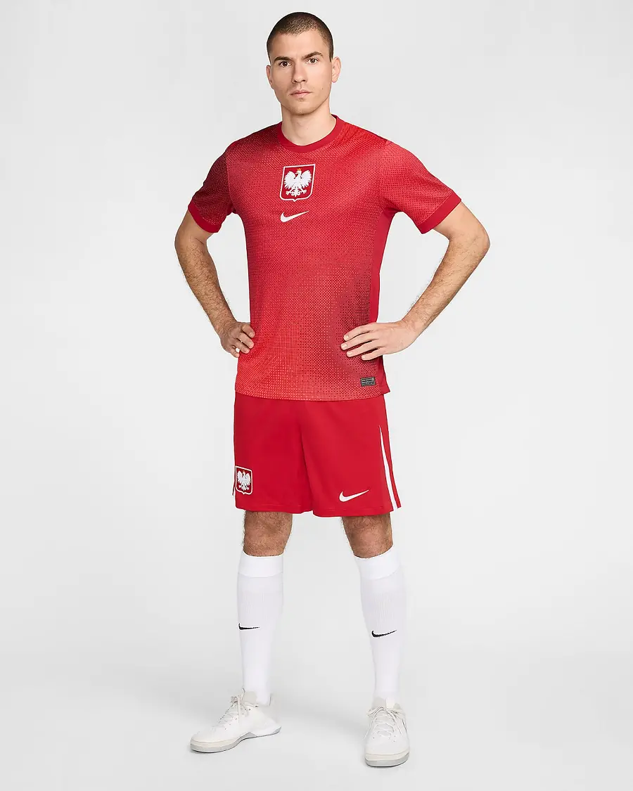 Alternative view of Áo Nike Poland 2024/25 Stadium Away 'Gym Red' FQ8501-635