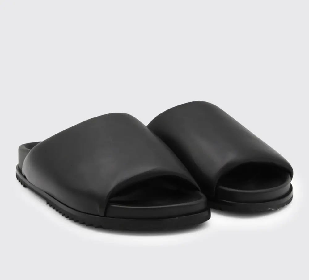 Alternative view of Dép Rick Owens Calfskin Round Toe 'Black' RP01C5838LPO-09