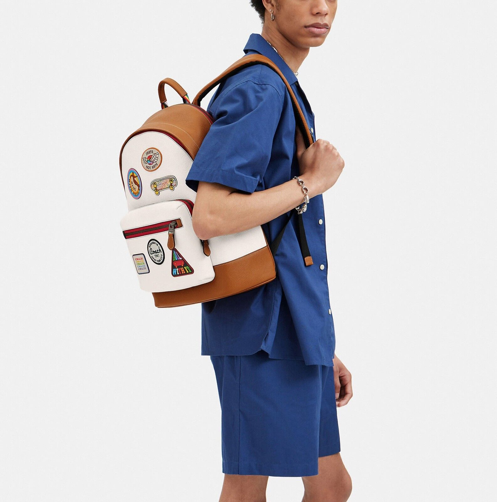 Balo Coach West Backpack Patches 'Chalk Multi' CJ512-QBCAH - Ảnh 4