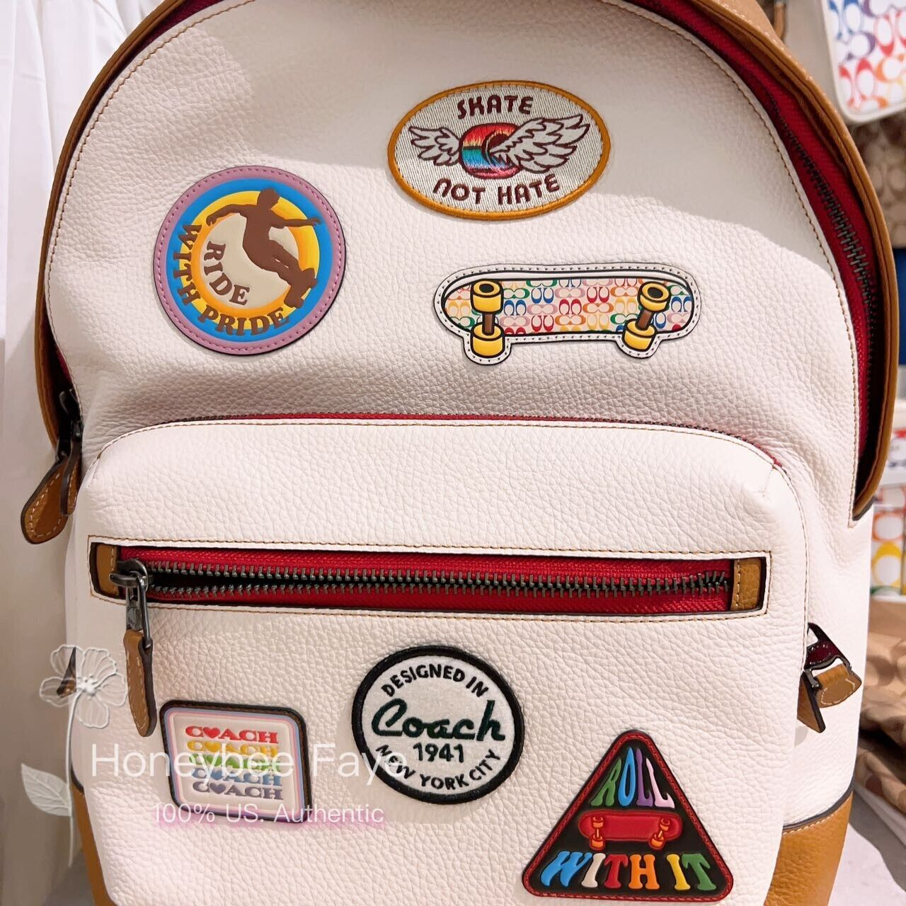 Balo Coach West Backpack Patches 'Chalk Multi' CJ512-QBCAH - Ảnh 5