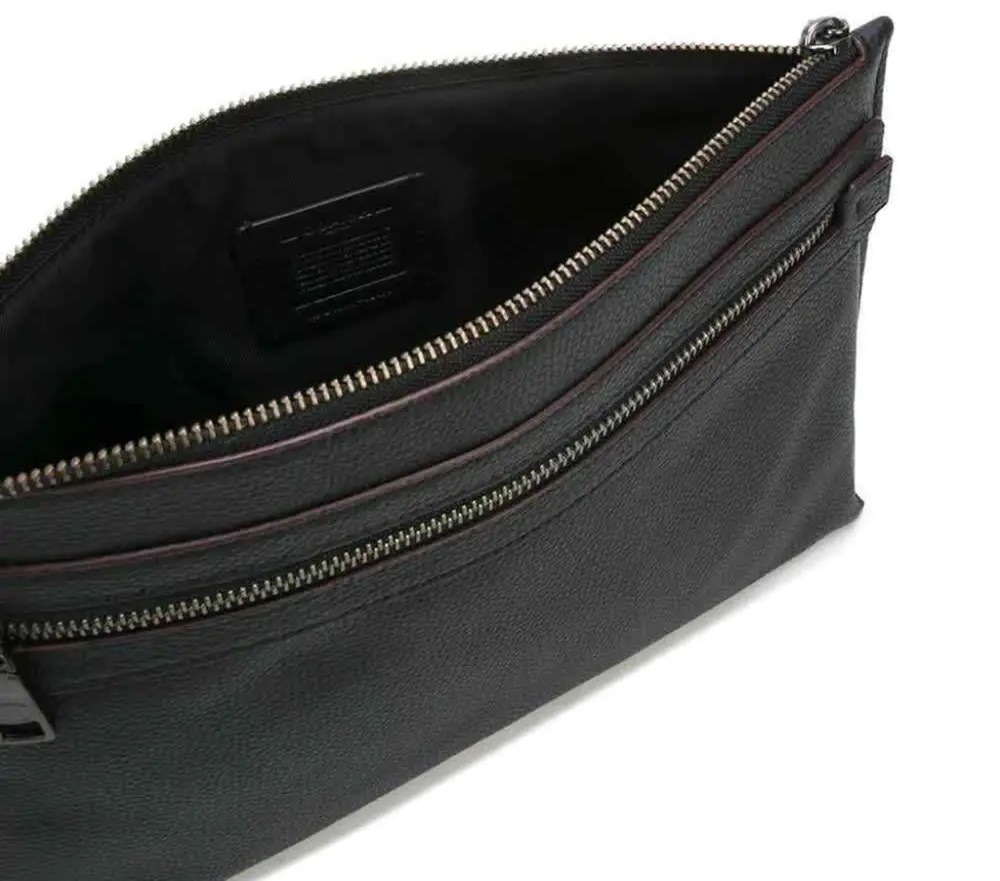 Alternative view of Ví Coach Pebbled Leather Academy Pouch ‘Black’ 32175-BLK