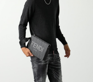 Alternative view of Túi Fendi Logo Clutches 'Grey' 7VA564-AJJ4-F0GXN