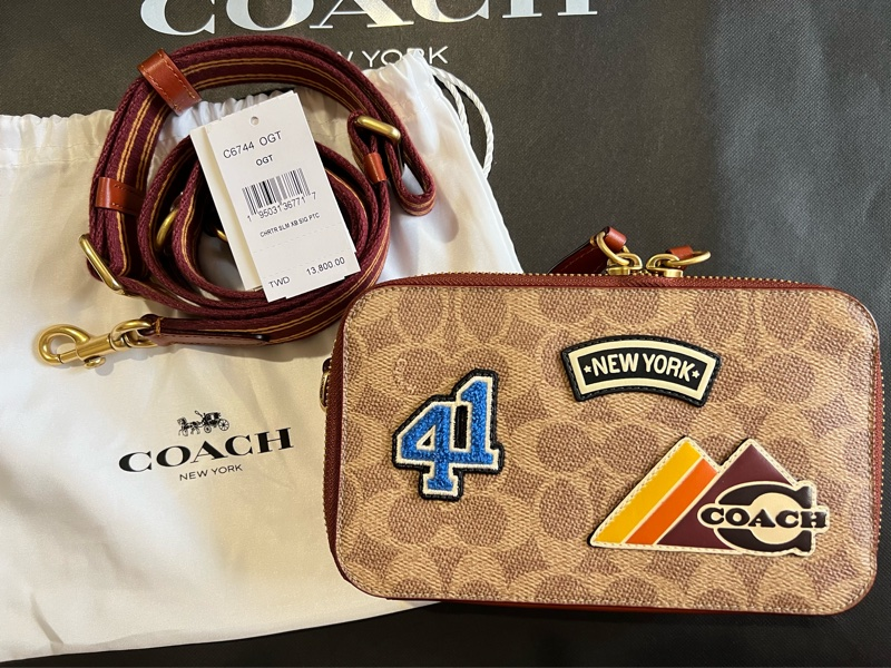 Túi Coach Charter Slim Crossbody In Signature ‘Brown’ C6744-OGT - Ảnh 6