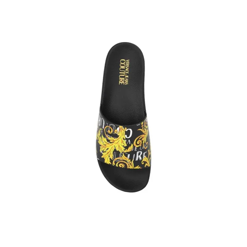 Dép Versace Jeans Couture Flip-flops 'Black' 76YA3SQ4-ZS631-G89 - Ảnh 3