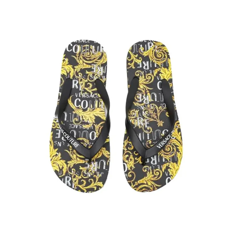 Dép Versace Jeans Couture Japonki Czarny 74YA3SQ7 - Ảnh 4