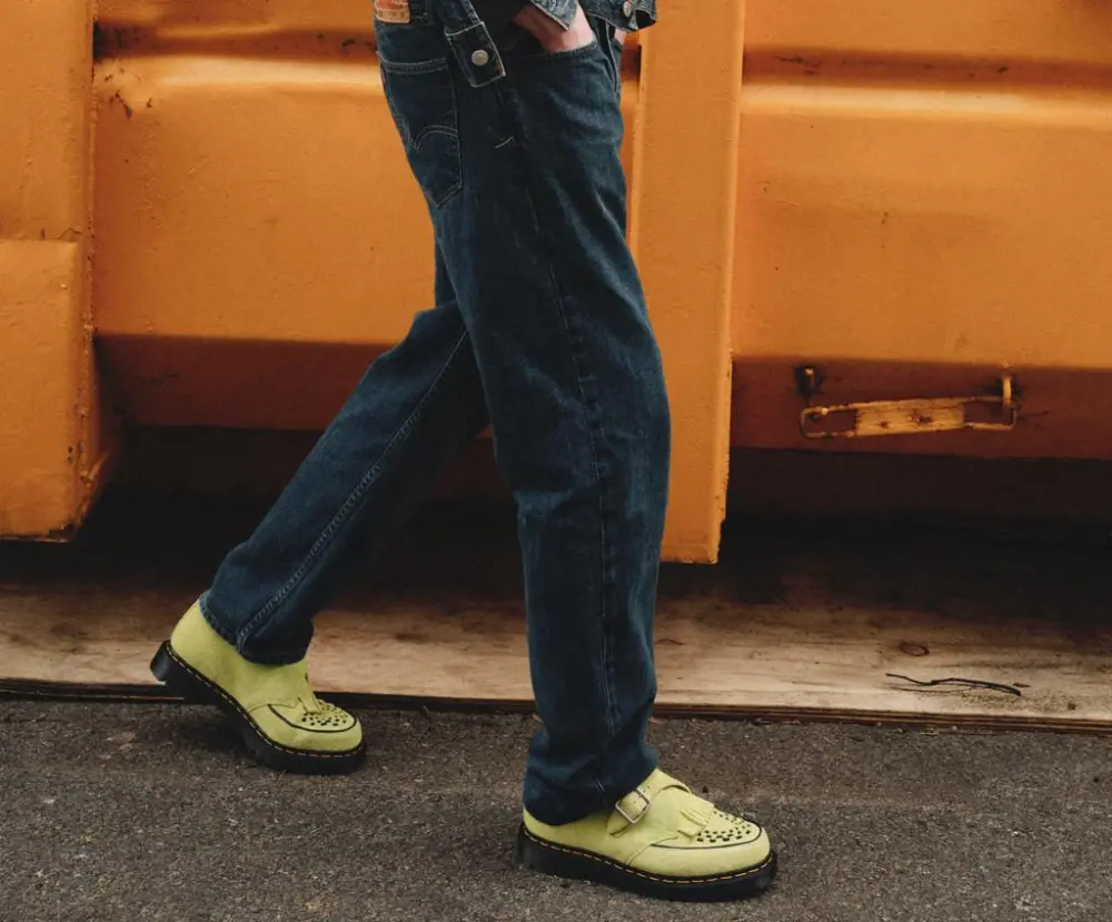 Alternative view of Giày Dr.Martens Ramsey Suede Kiltie Buckle Creepers ‘Lime Green’ 31501316