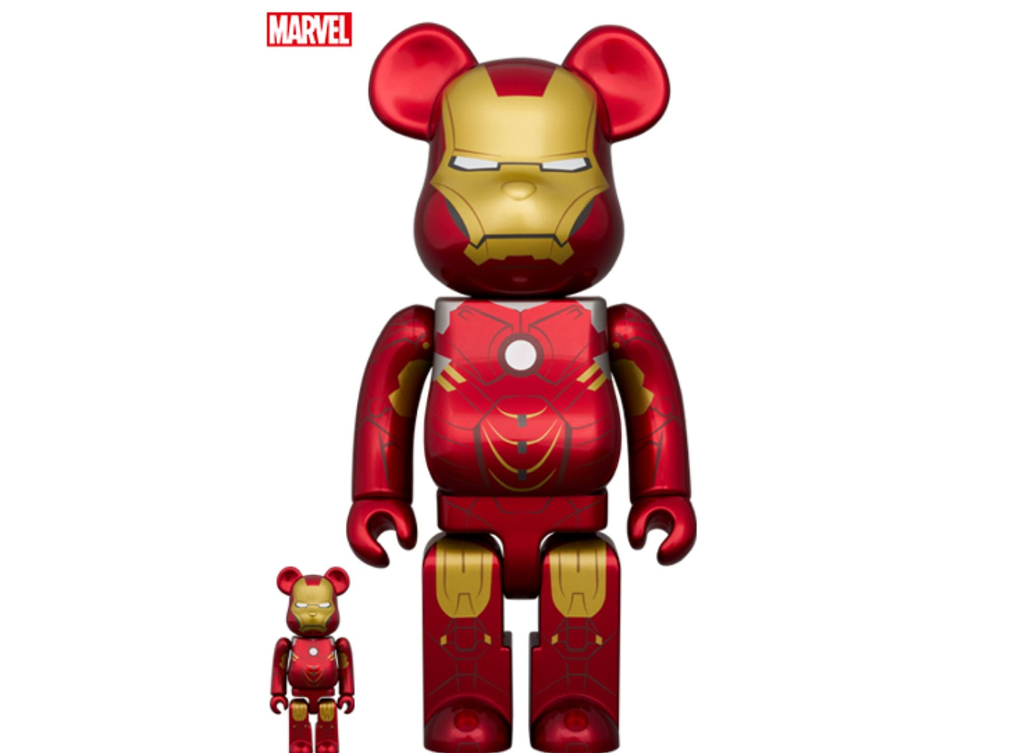 Mô hình Bearbrick The Infinity Saga Iron Man Mark IV 100% & 400%