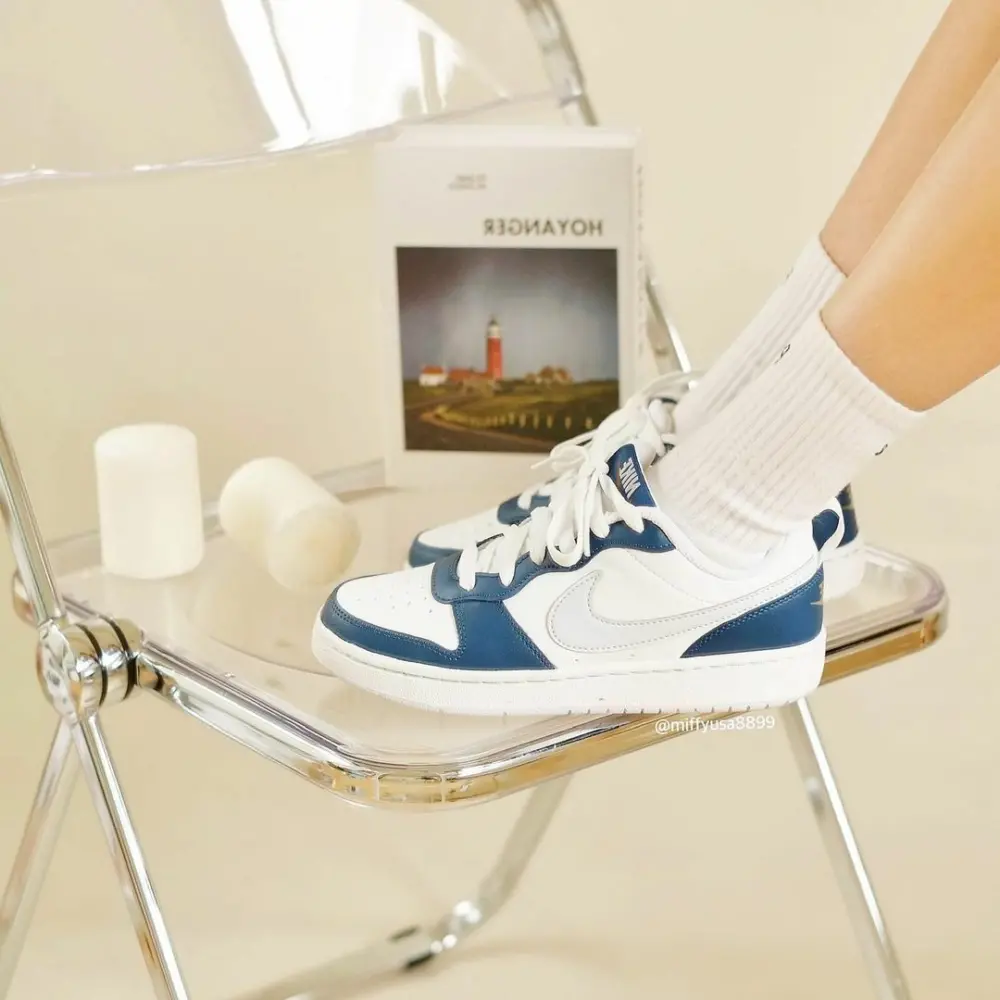 Alternative view of Giày Nike Court Borough Low 2 SE ‘White Blue’ BQ5448-121