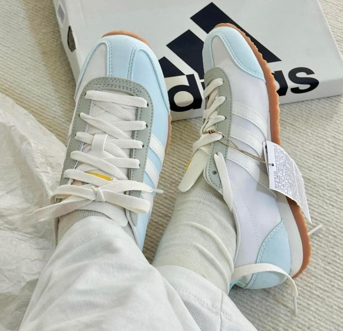 Giày Adidas VS JOG 2.0 'White Blue' JI2434 - Ảnh 2