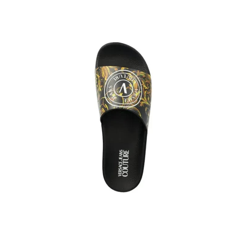 Dép Versace Jeans Couture Flip-flops 'Black' 76YA3SQ3-ZS198-G89 - Ảnh 4