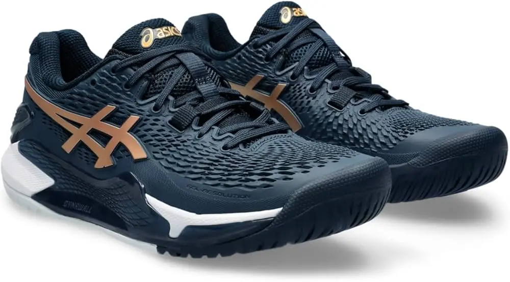 Alternative view of Giày Asics Gel Resolution 9 'French Blue Pure Gold' 1042A268-960