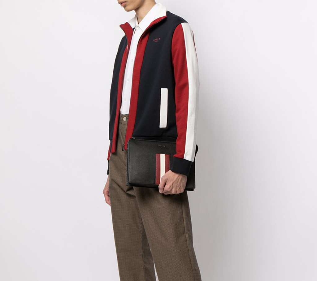 Túi Bally Leather Stripes 'Black' 6236768 - Ảnh 2