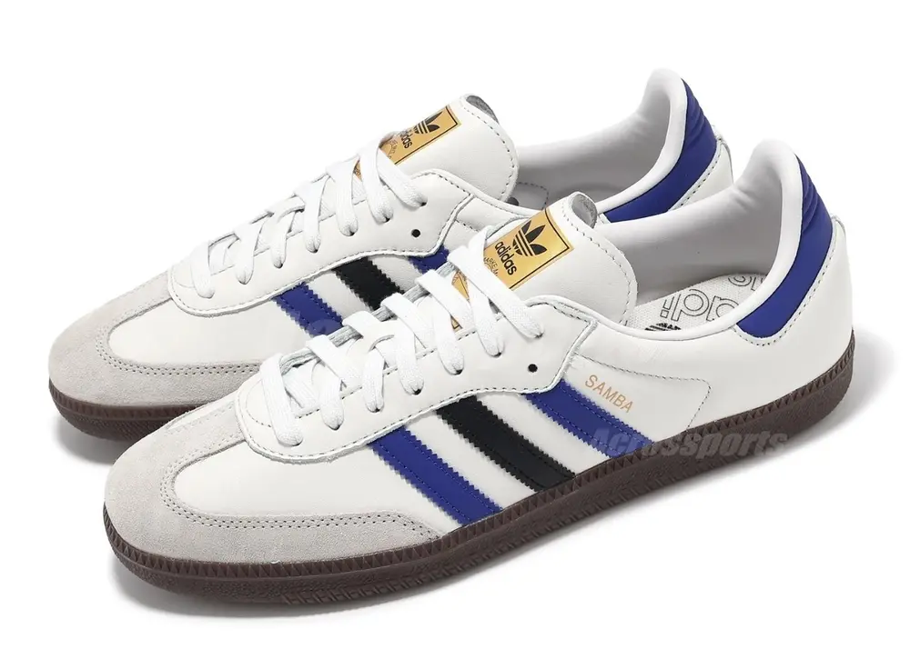 Giày Adidas Samba OG Crystal 'White Active Blue Black' ID1381 - Ảnh 5